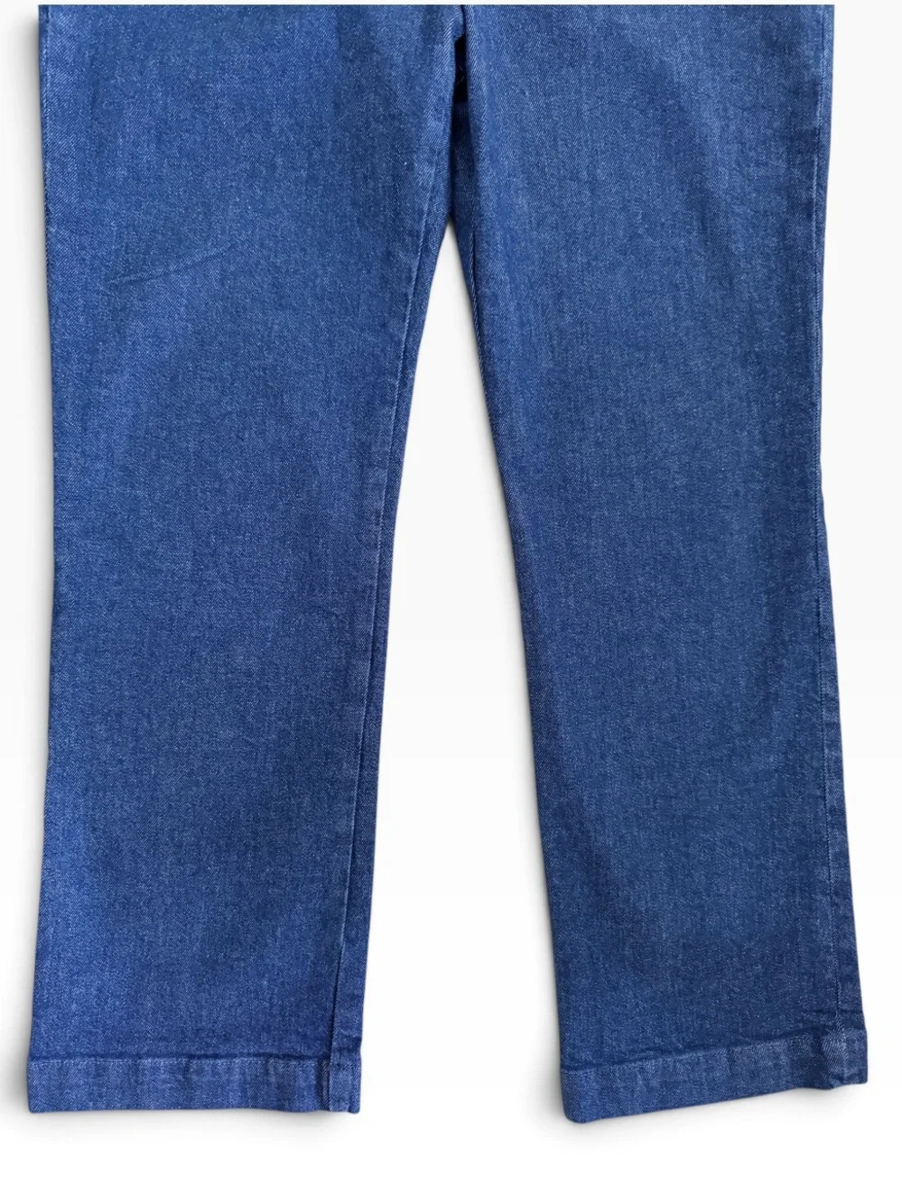 SEZANE Side Zip Stretch Denim Crop Jeans in Denim Blue